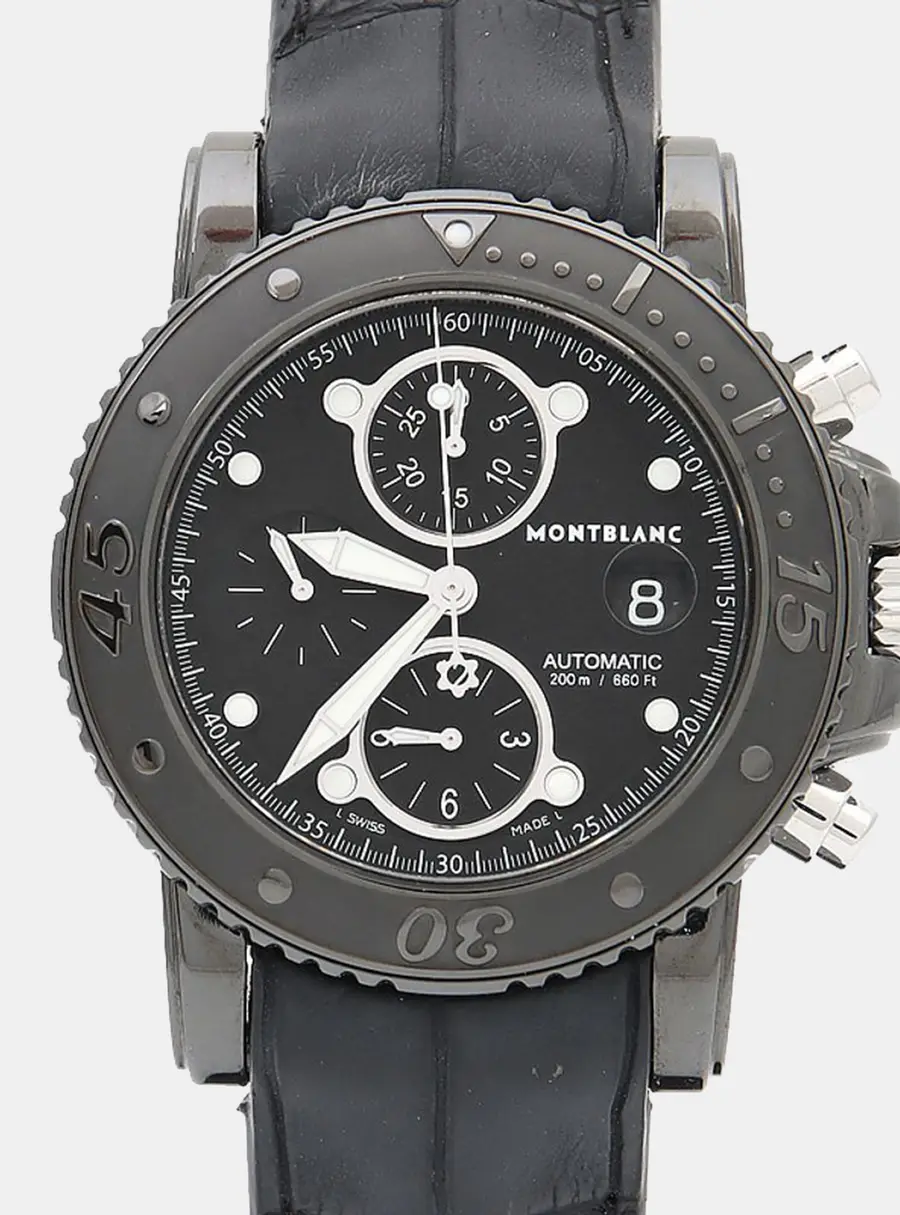 Montblanc Sport Sport Chronograph 104279 Automatic Chronograph Black Dial DLC Coated Stainless Steel Men's Wristwatch 44mm