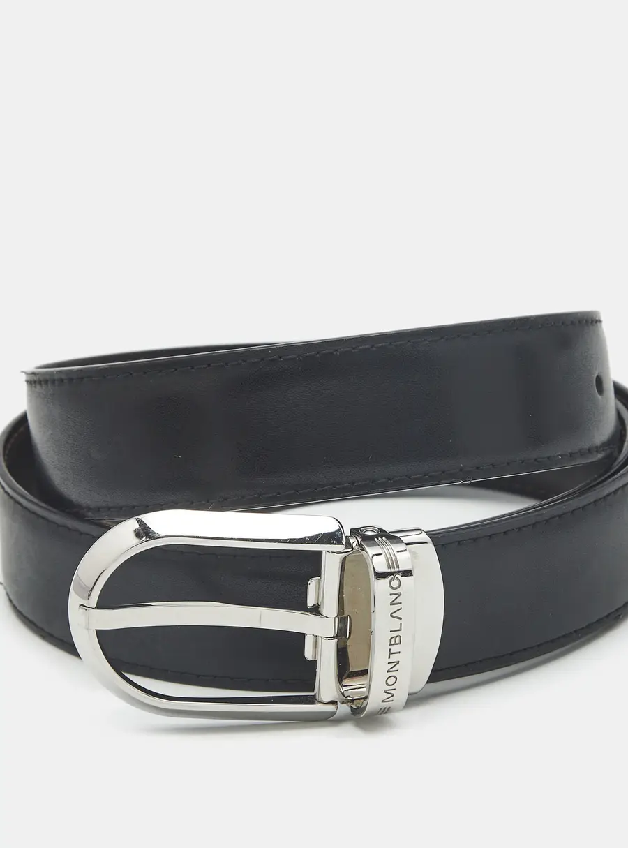 Montblanc M Reversible Buckle Belt Black/Brown Leather
