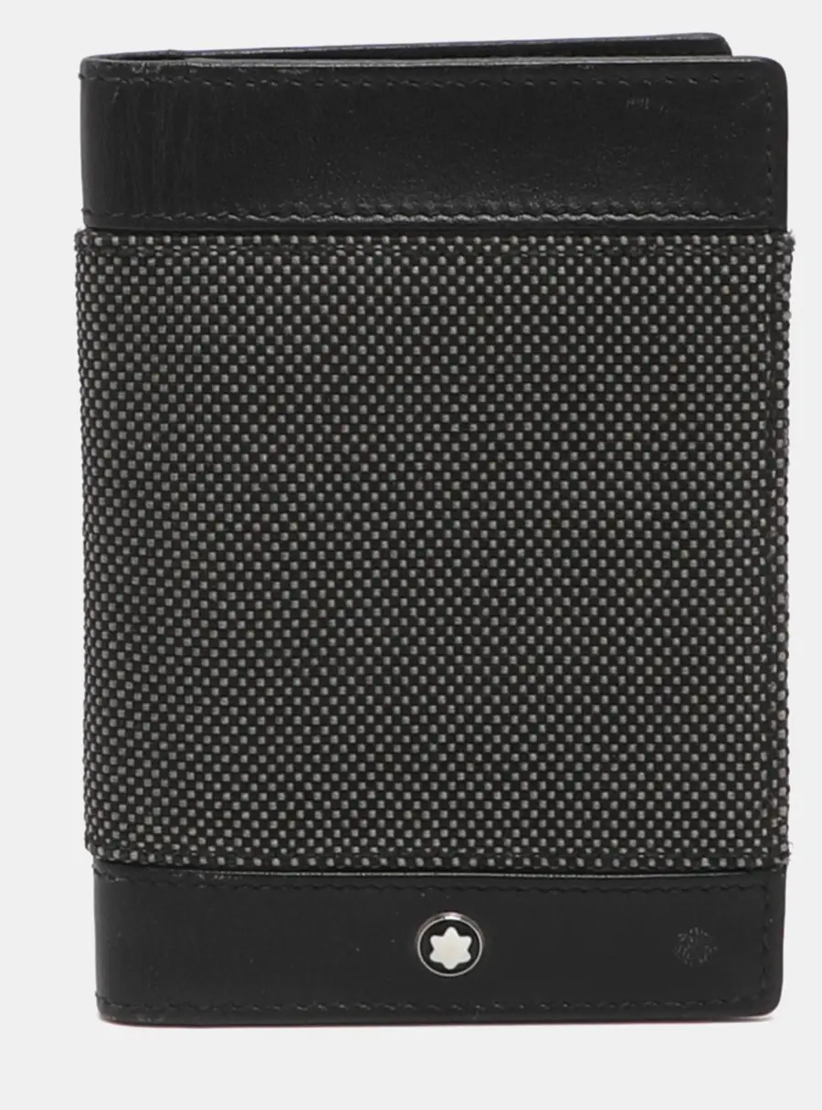 Montblanc Meisterstück Black/Grey Canvas and Leather Card Holder
