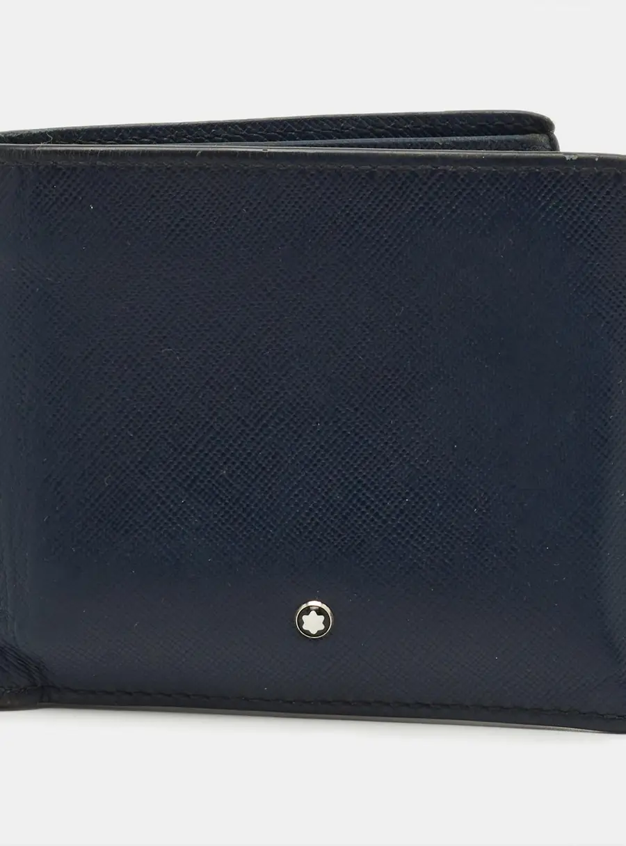 Montblanc Sartorial Navy Blue Leather 8CC Bifold Wallet