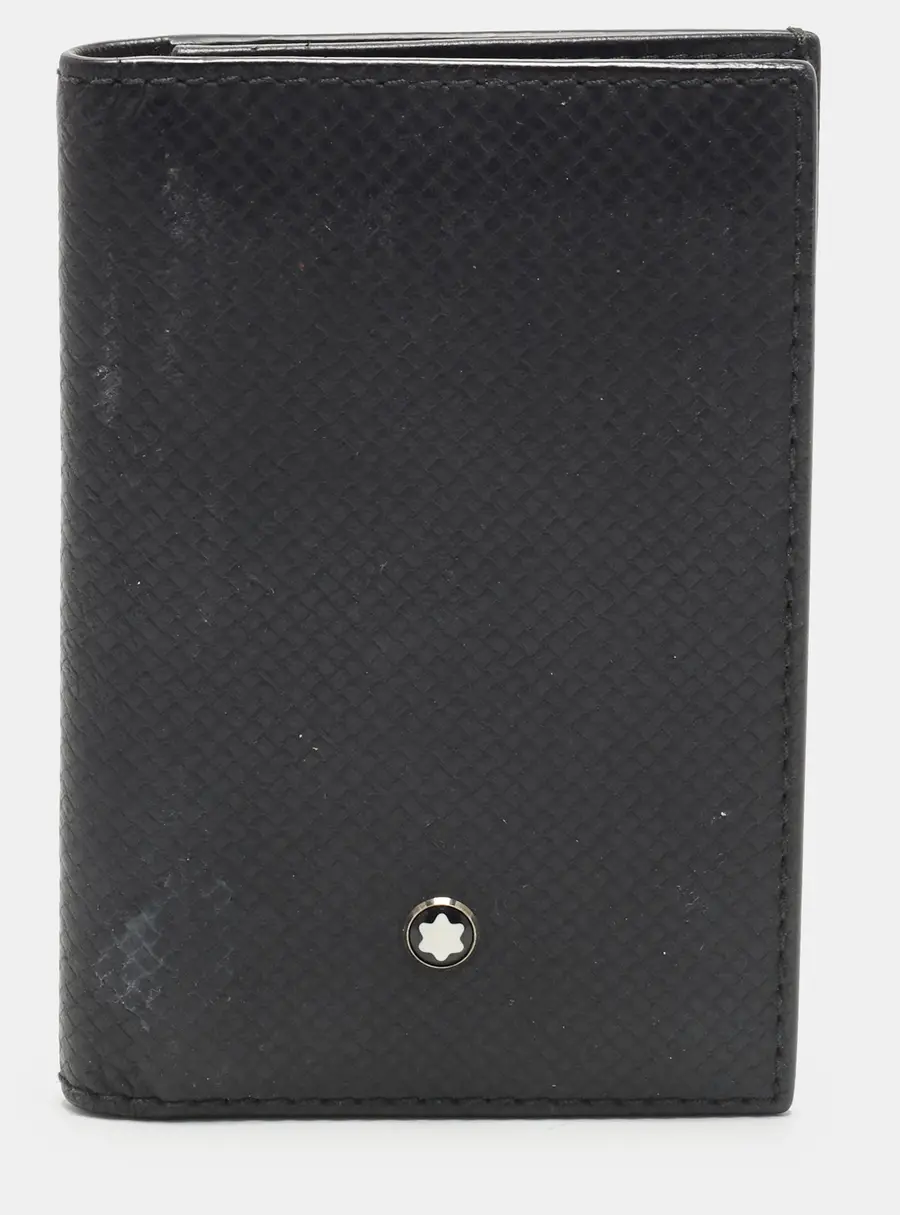 Montblanc Meisterstuck Business Black Leather Flap Card Case