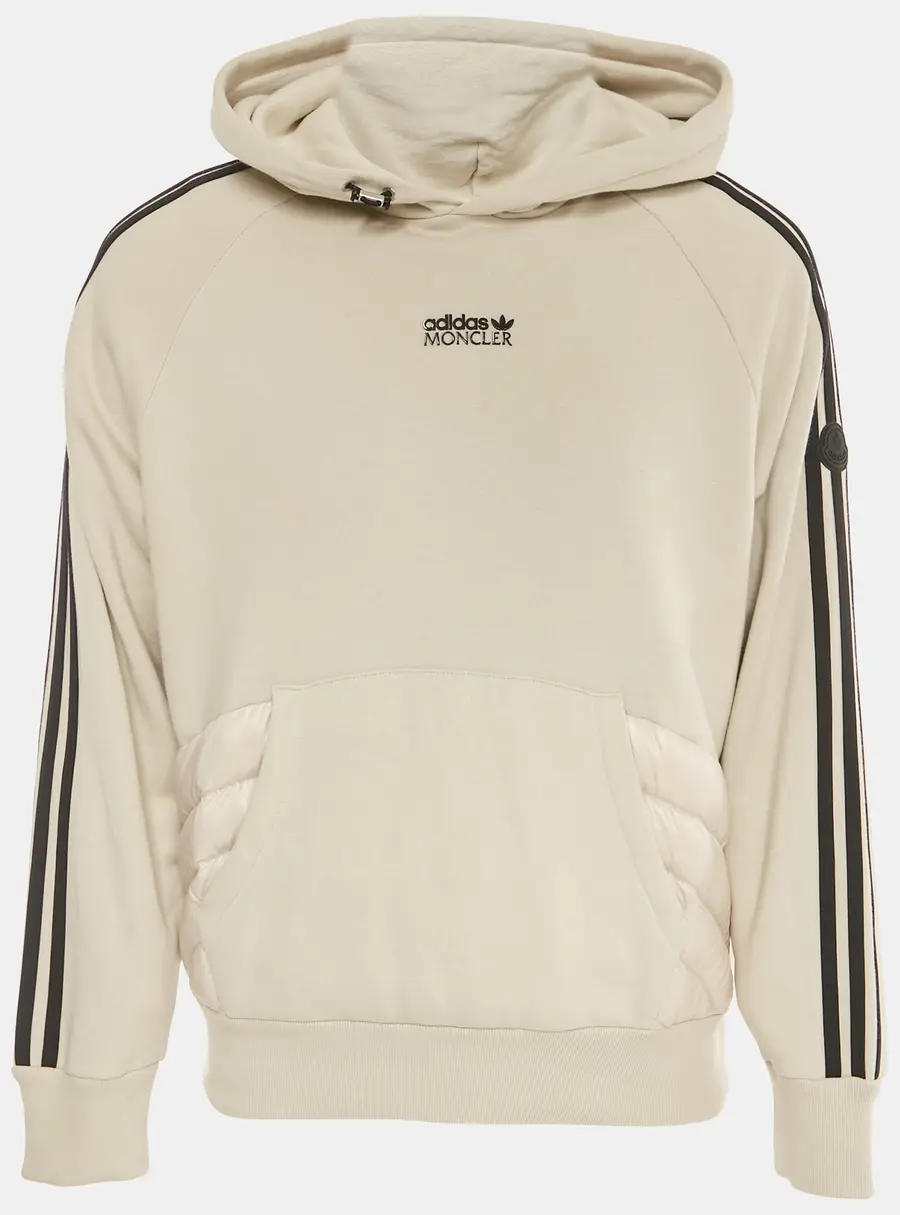 Moncler x Adidas Grey Cotton and Puffer Trim Hoodie S