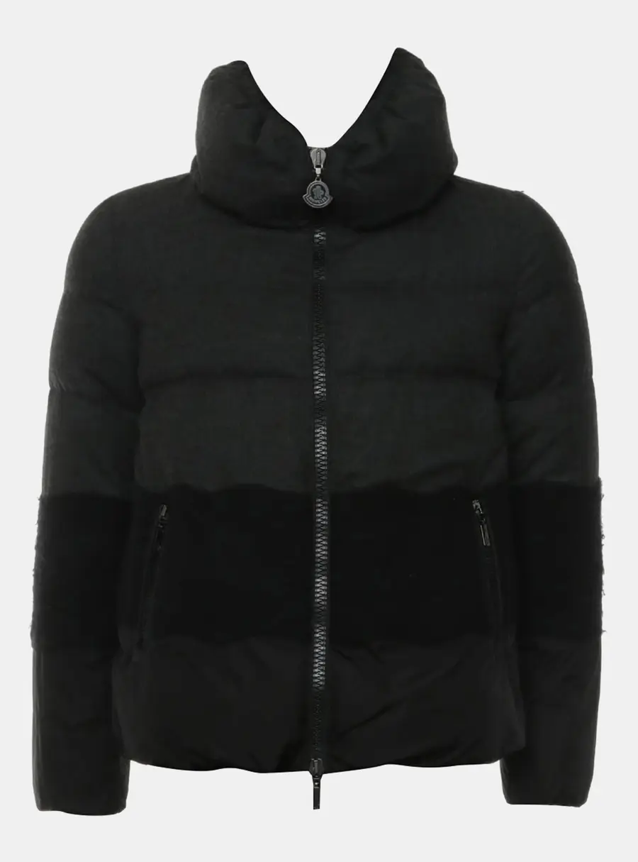 Moncler Black, Grey Arbouzier Giubbotto Down Jacket