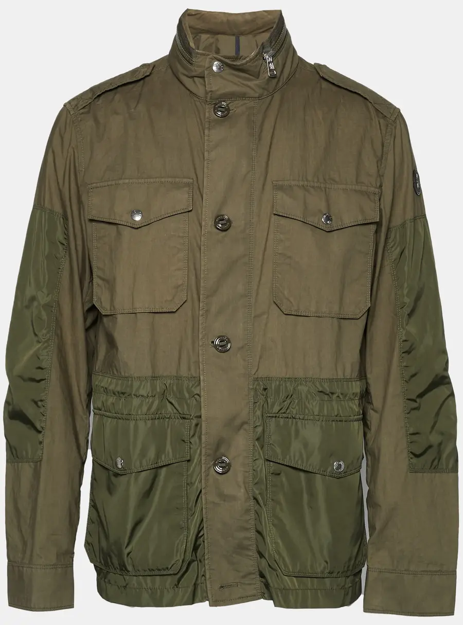 Moncler Green Cotton & Synthetic Concealed Hood Jacket XL