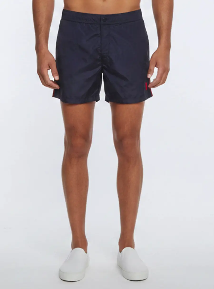 Moncler Navy Blue Nylon Boxer Mare Shorts M