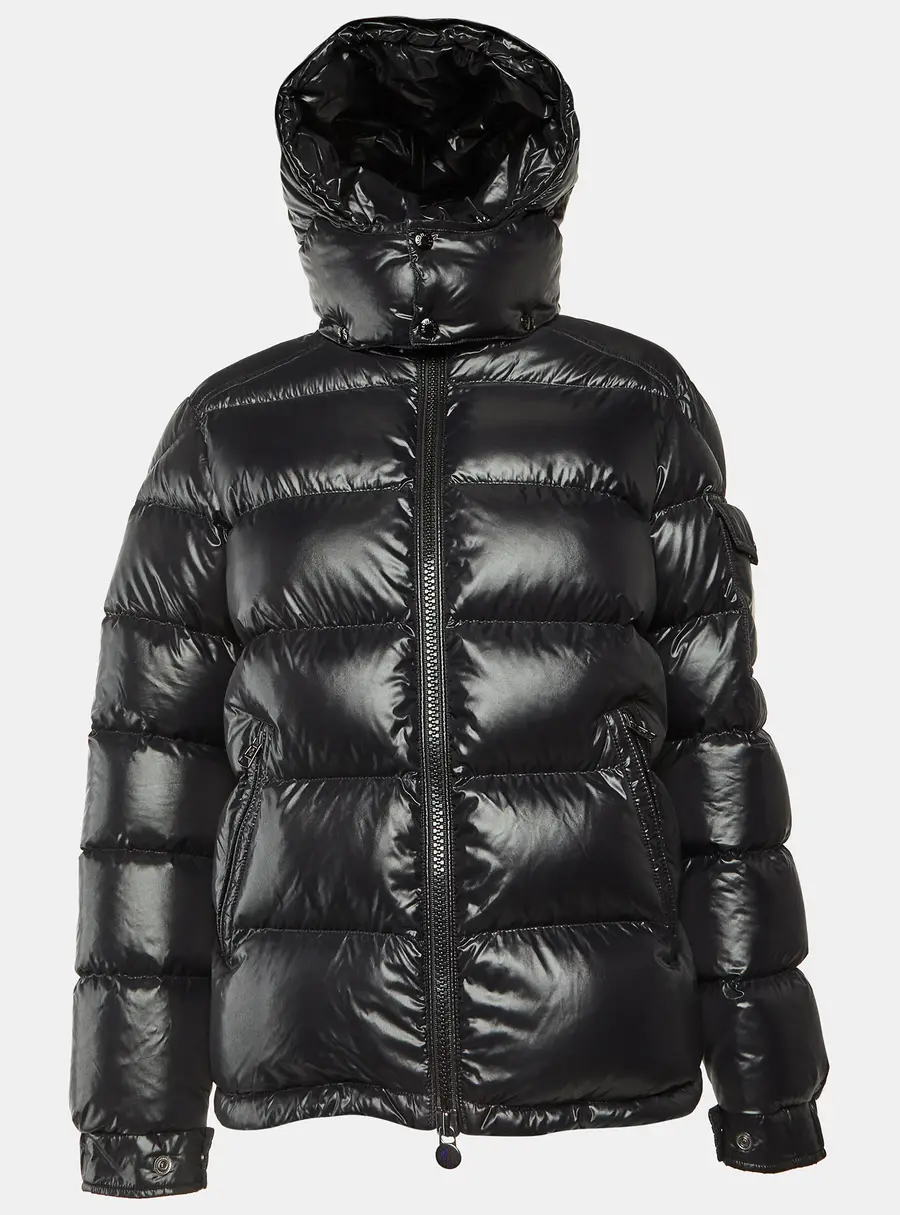 Moncler Black Quilted Nylon Hooded Maya Down Jacket S