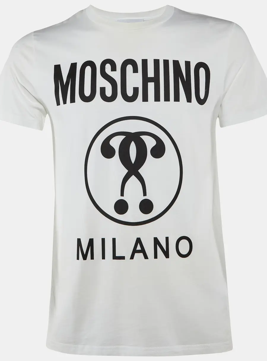 Moschino Couture Off White Logo Print Cotton Crew Neck T-Shirt XS