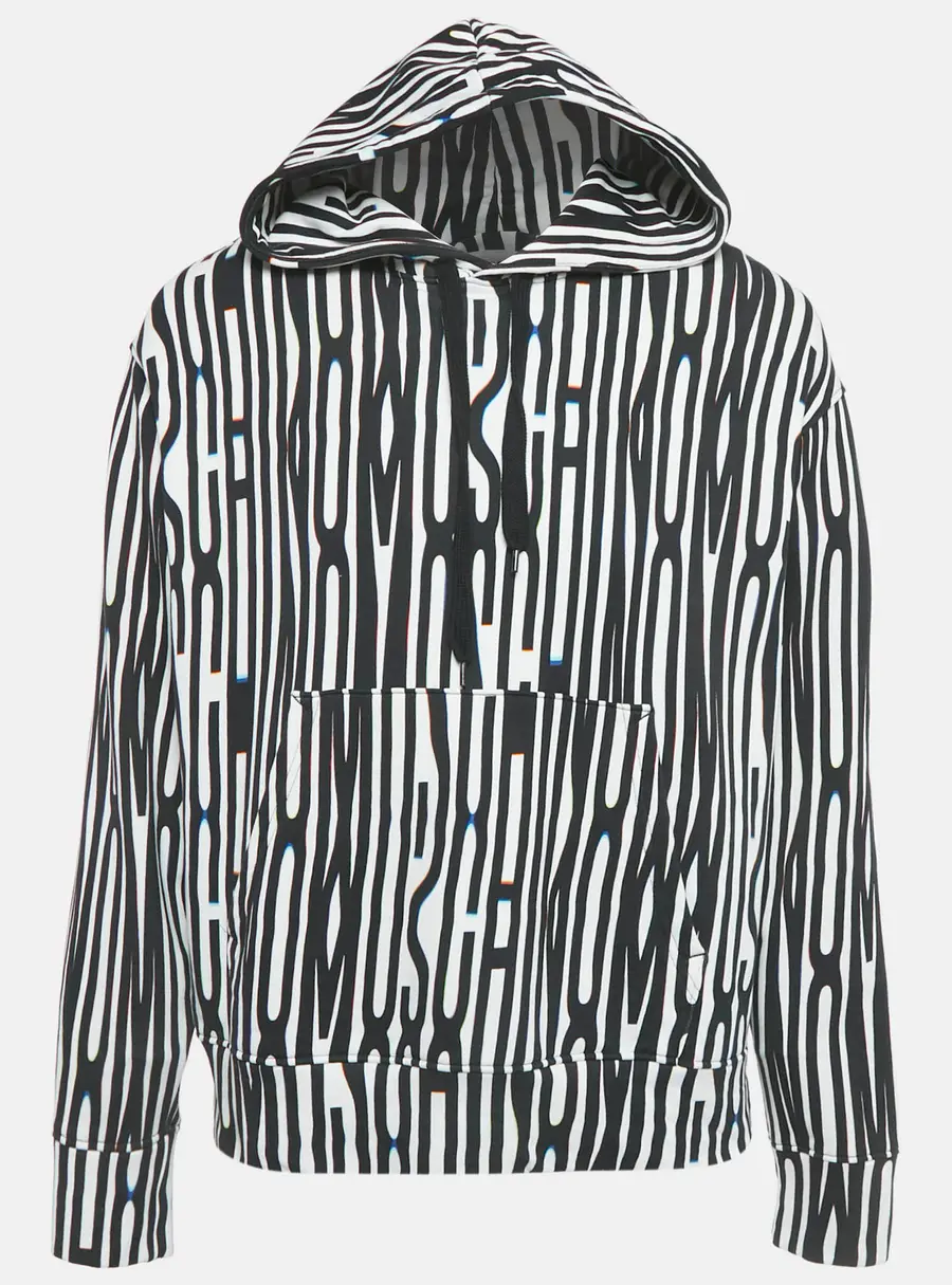 Moschino Couture Black/White Logo Print Hoodie M