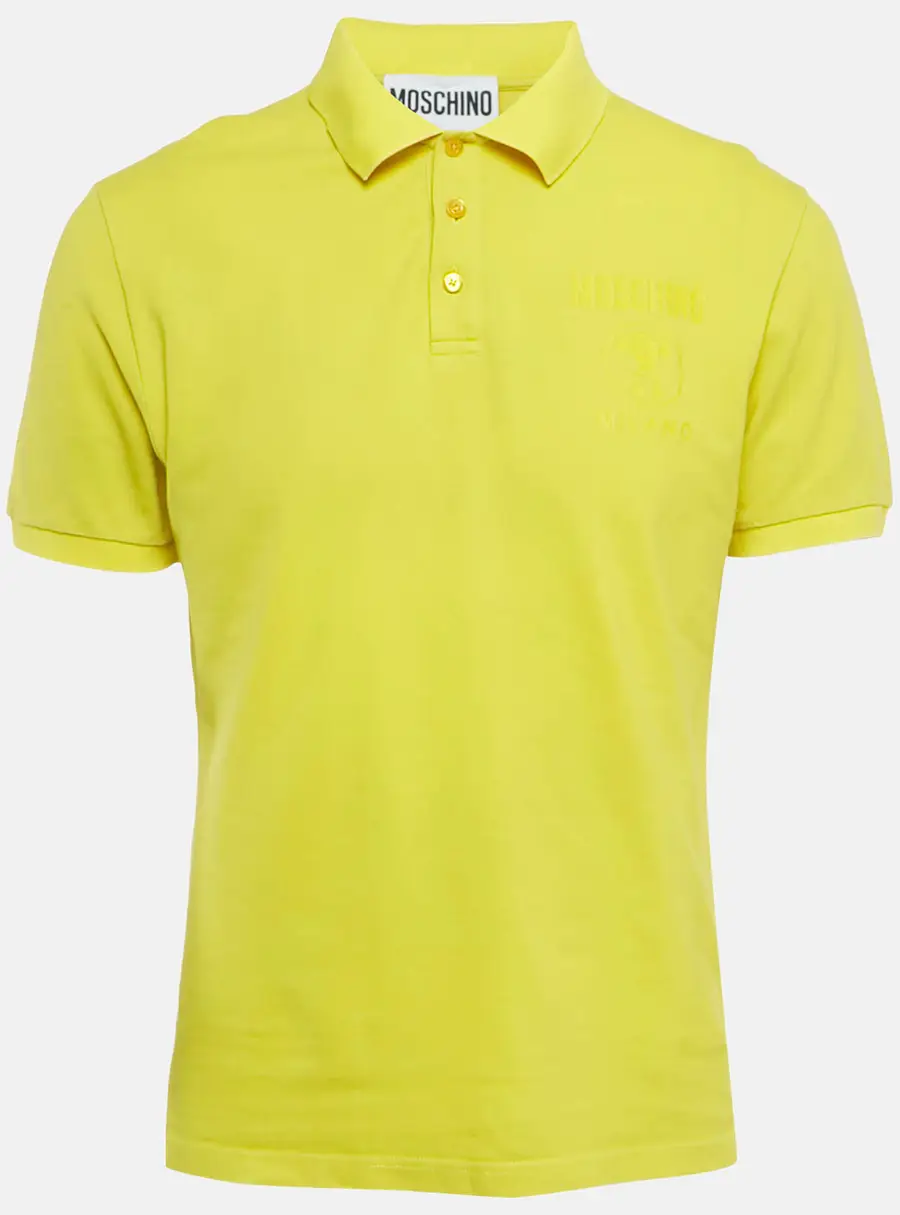 Moschino Couture yellow Cotton Pique Polo T-Shirt L