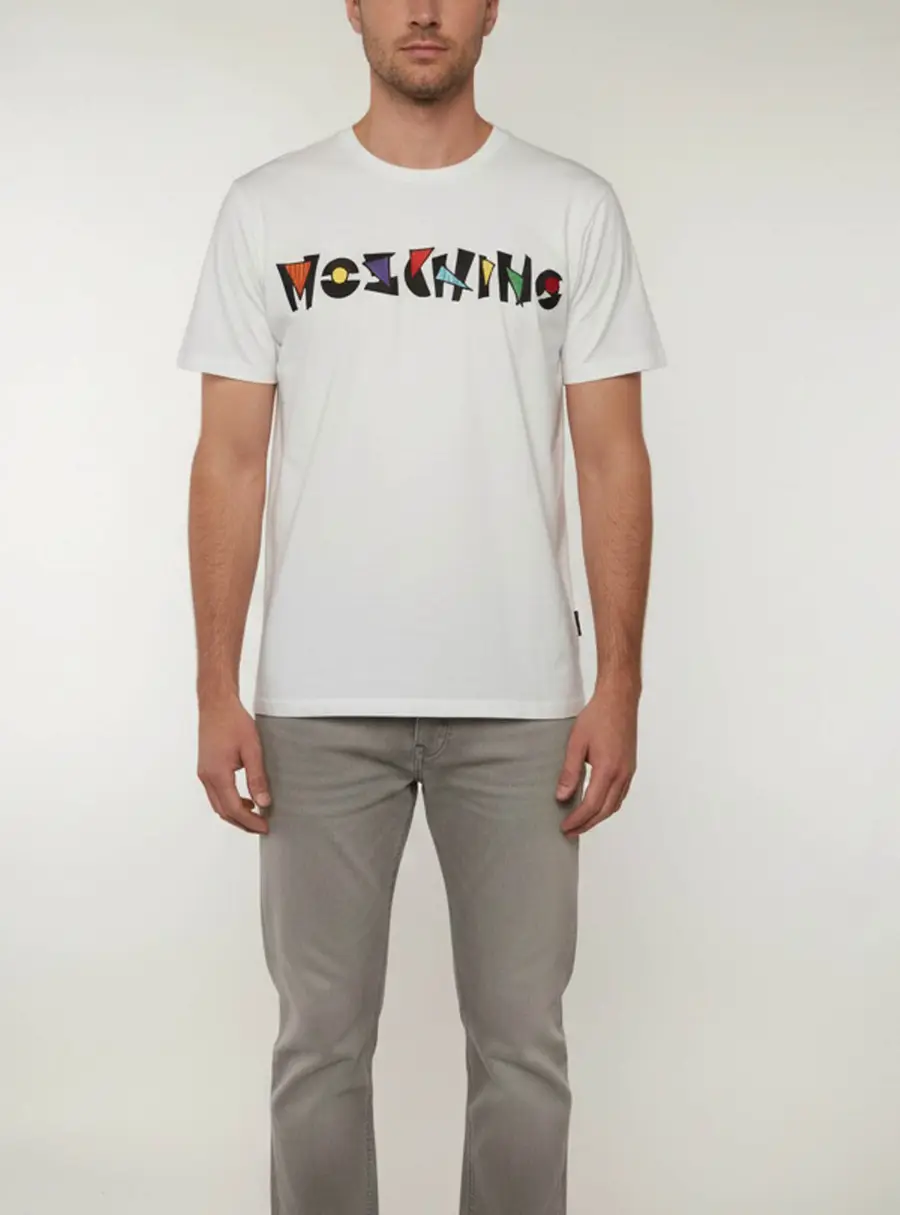 Moschino Couture White Logo Embroidered Cotton Crewneck T-Shirt XS