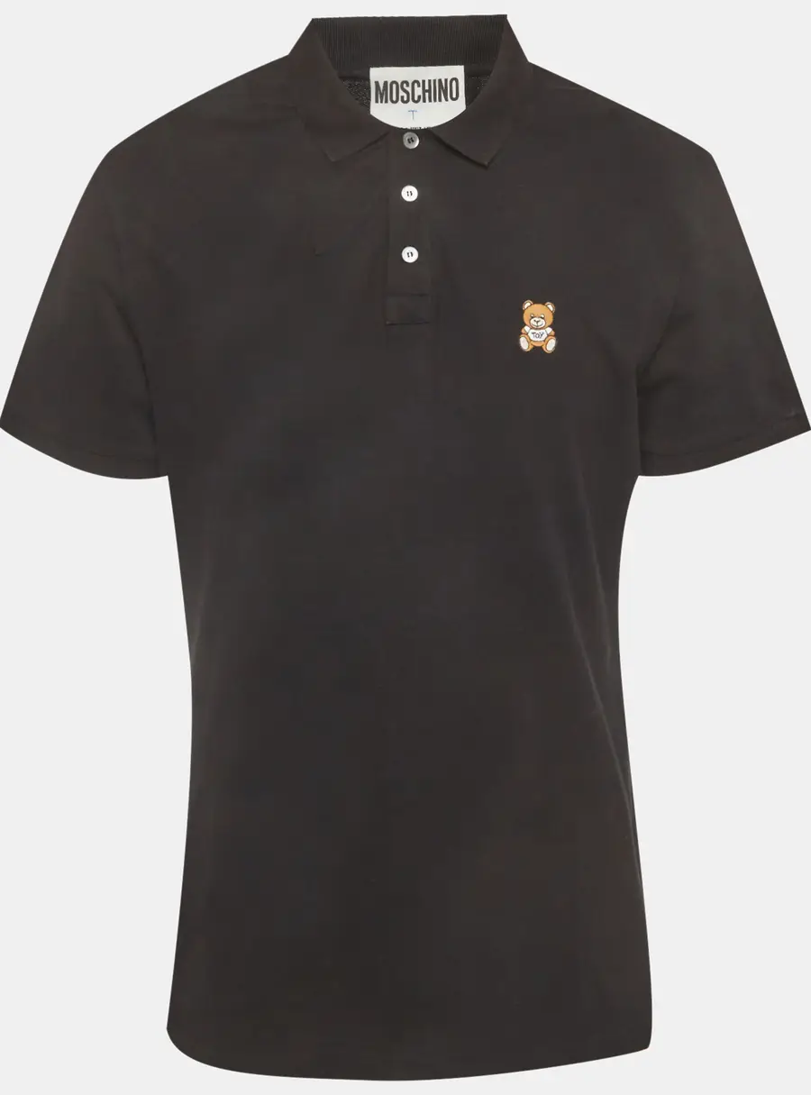 Moschino Couture Black Cotton Pique Polo T-shirt XXL