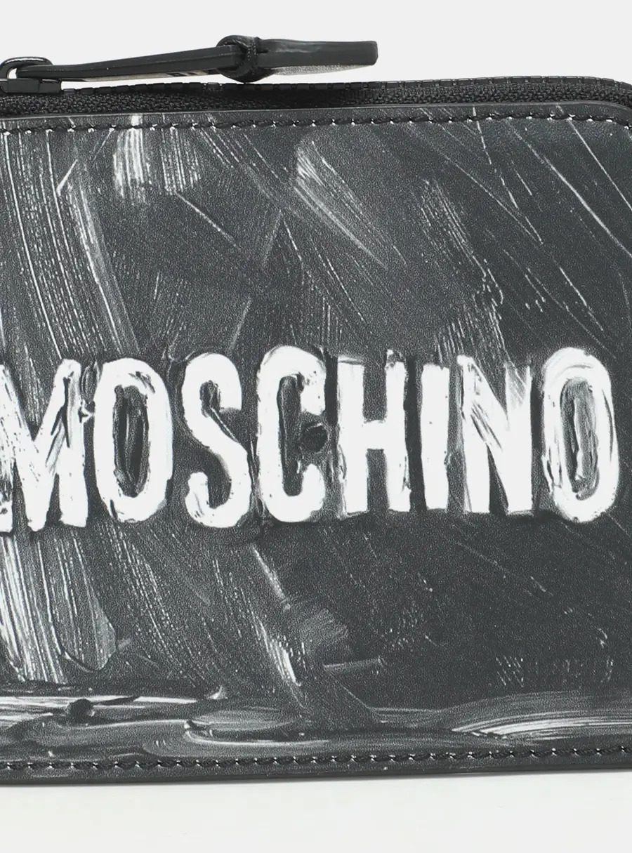 Moschino Grey Leather Coin Purse