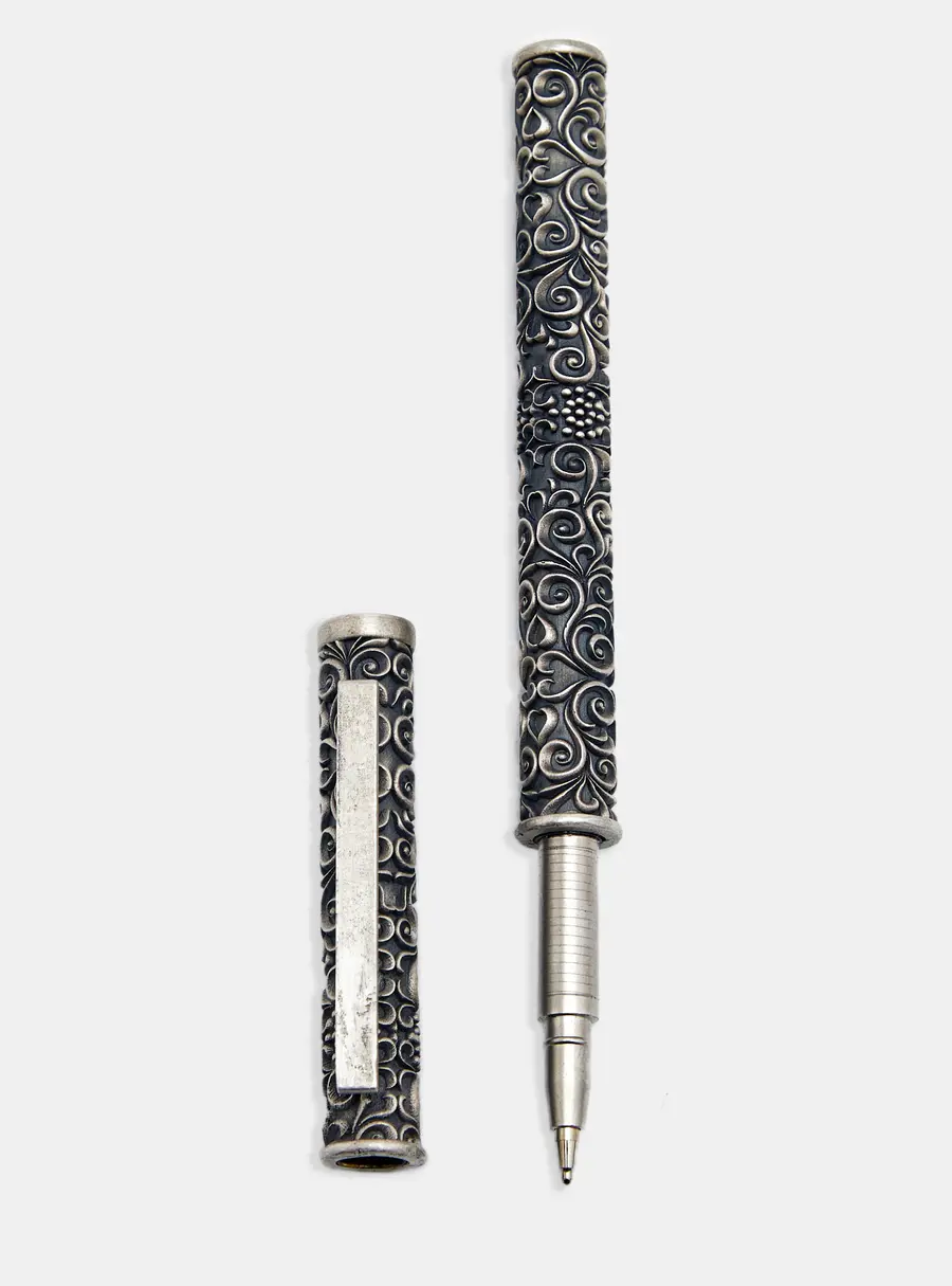 Silver 925 Blue Ballpoint Pen
