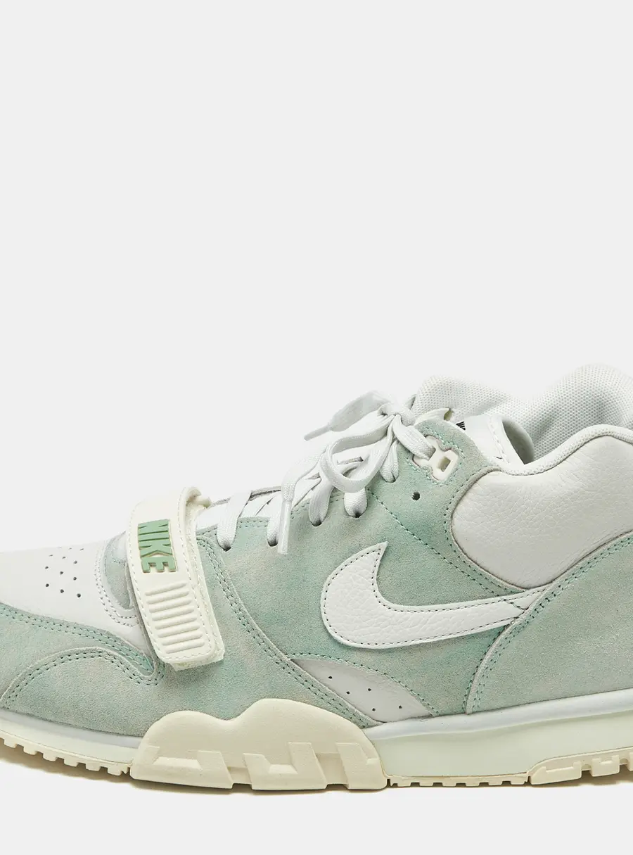 Nike Air Trainer 1 Enamel Green Size 45.5 Green/White Suede and Leather High Top Sneakers