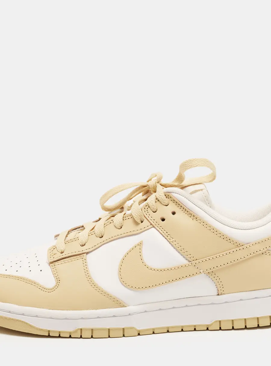 Nike Dunk Team Gold Size 44 Beige/White Leather Low Top Sneakers
