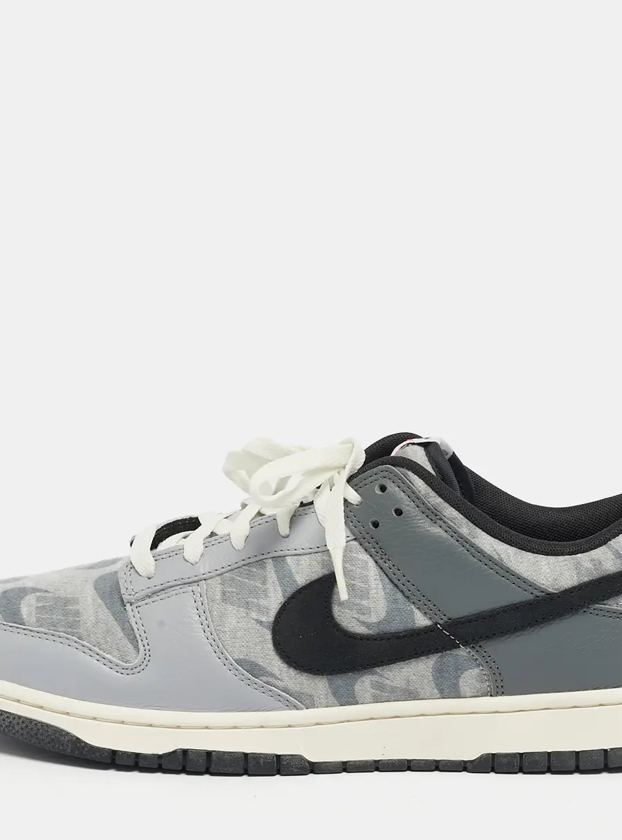 Nike Dunk SE Copy Paste Size 46 Grey Knit Fabric and Leather Low Top Sneakers