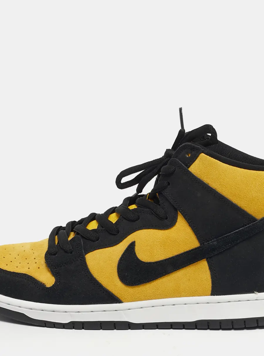 Nike SB Dunk Pro Reverse Goldenrod Size 45.5 Yellow/Black Nubuck Leather High Top Sneakers