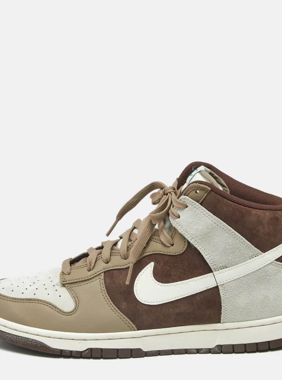 Nike Dunk Light Chocolate Size 45.5 Multicolor Leather and Suede High Top Sneakers