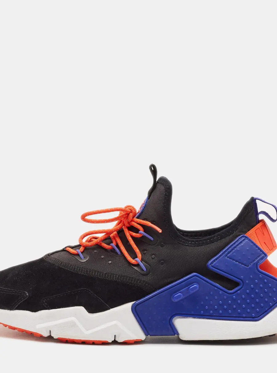 Nike Air Huarache Drift Black Rush Violet Size 44 Multicolor Suede and Rubber Low Top Sneakers