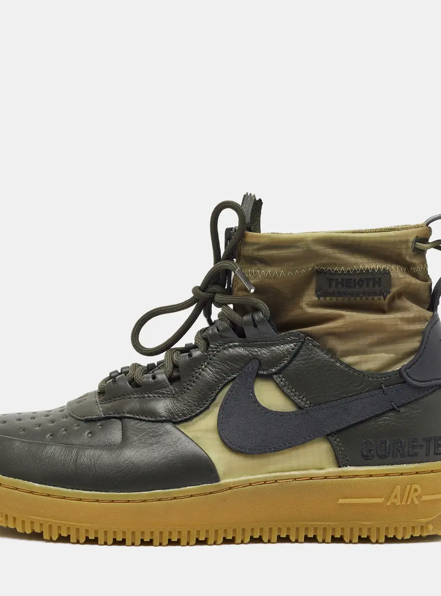 Nike Air Force 1 Winter Gore-Tex Sequoia Size 42.5 Dark Green Leather High Top Sneakers