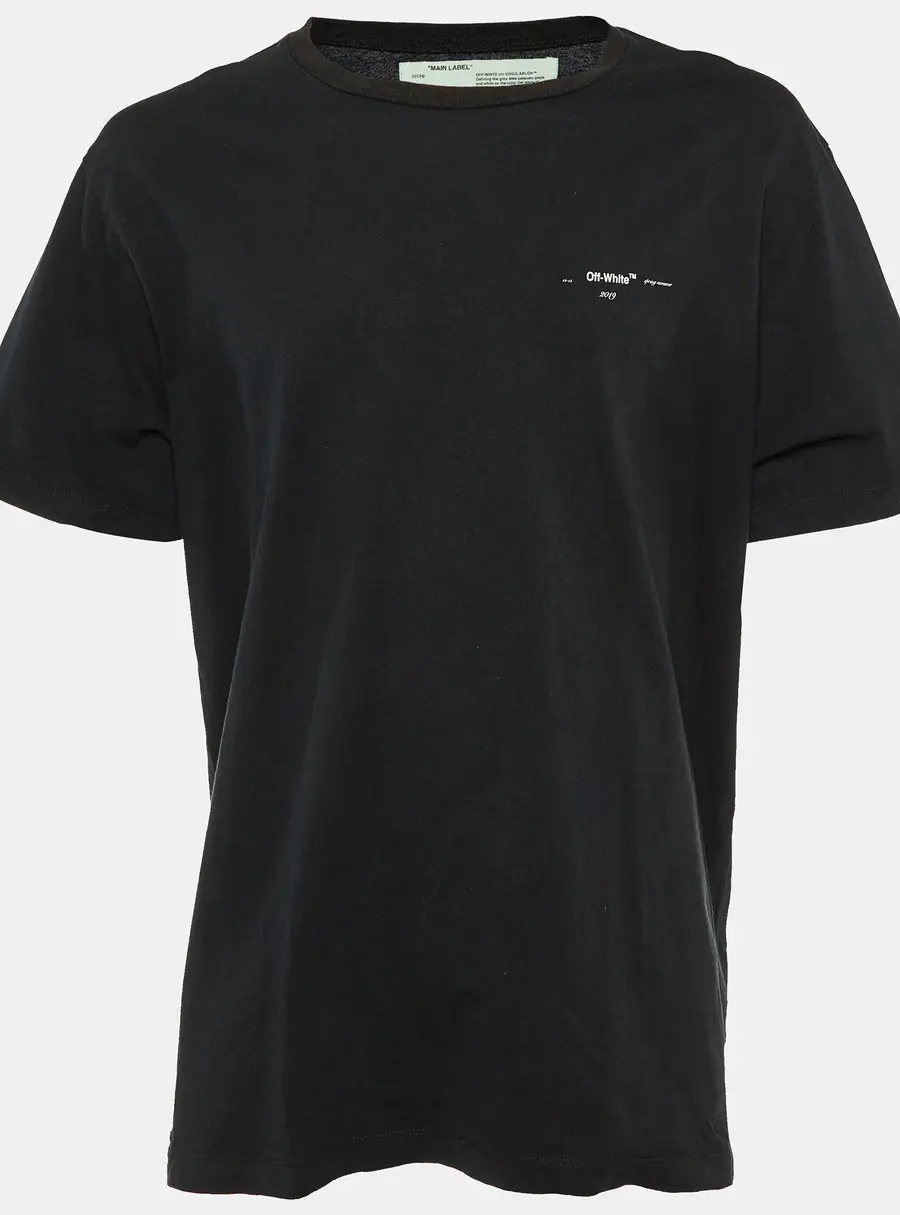 Off-White Black Arrow Print Cotton Oversized T-Shirt S