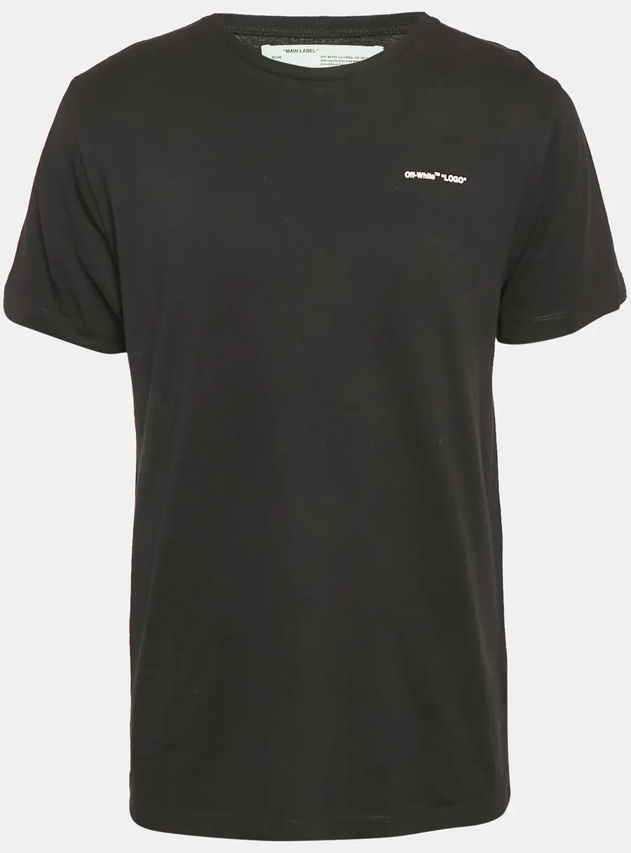 Off-White Black Jersey Crew Neck T-Shirt L