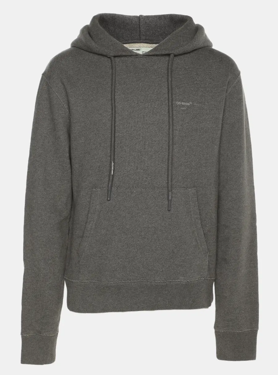 Off-White Grey Jersey Hoodie S