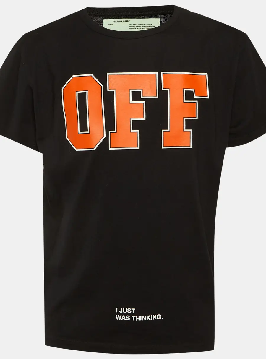 Off-White Black OFF Print Cotton Crew Neck T-Shirt M