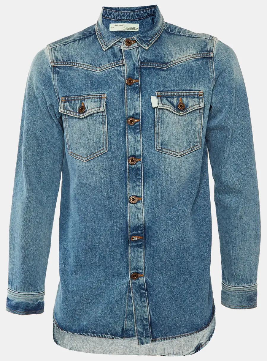 Off-White Blue Denim Over Shirt S