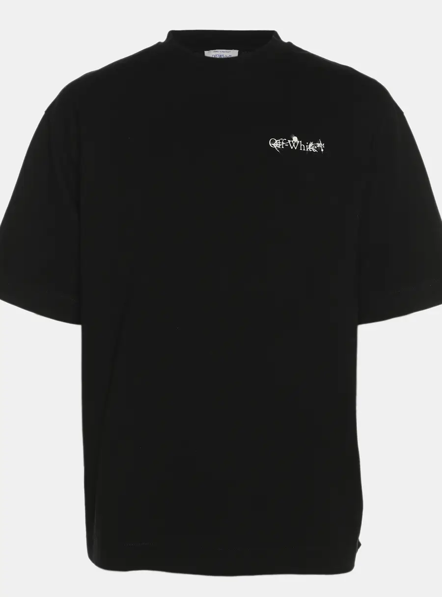 Off-White Black Logo Print Jersey T-Shirt S
