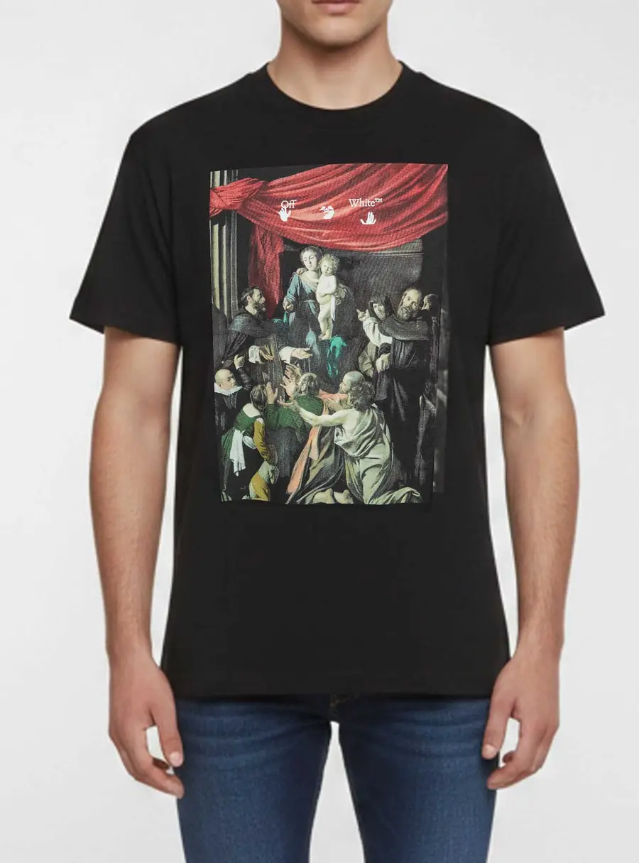 Off-White Black Printed Jersey Short Sleeve T-Shirt XXS