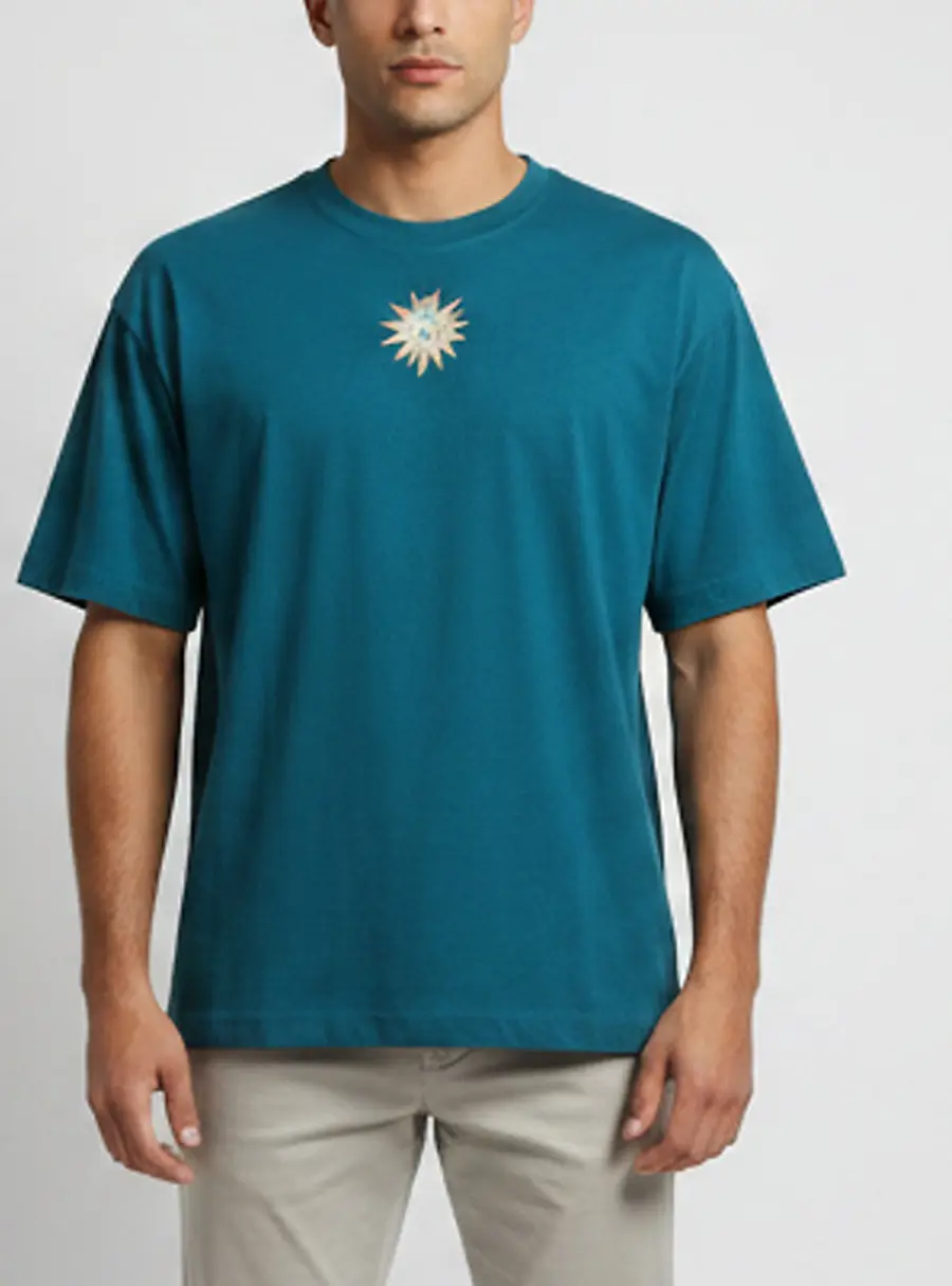 Off-White Teal Jersey Spark Puppet Jade T-shirt L