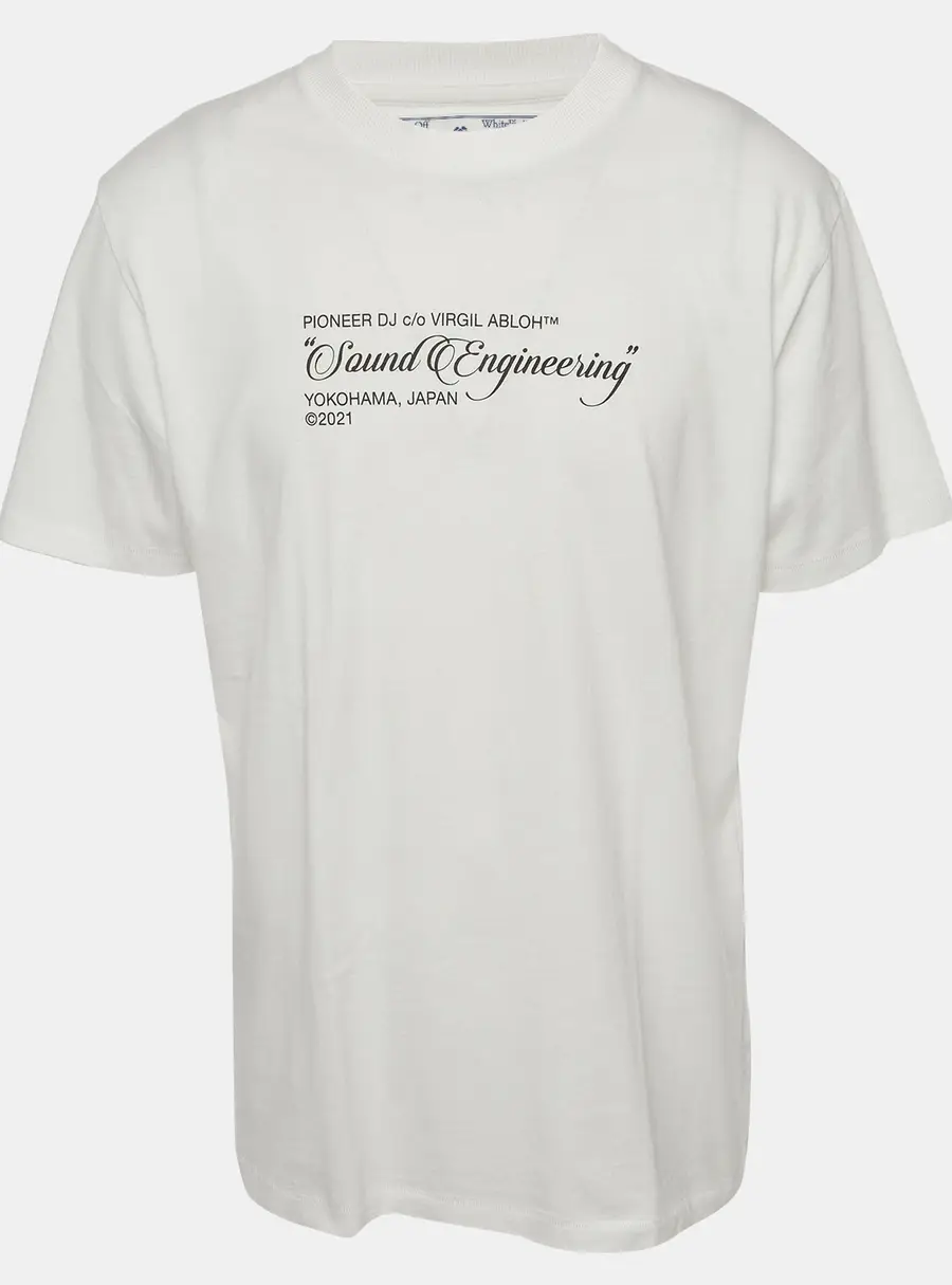 Off-White × Pioneer DJ White Graphic Print Jersey Crewneck T-Shirt XL