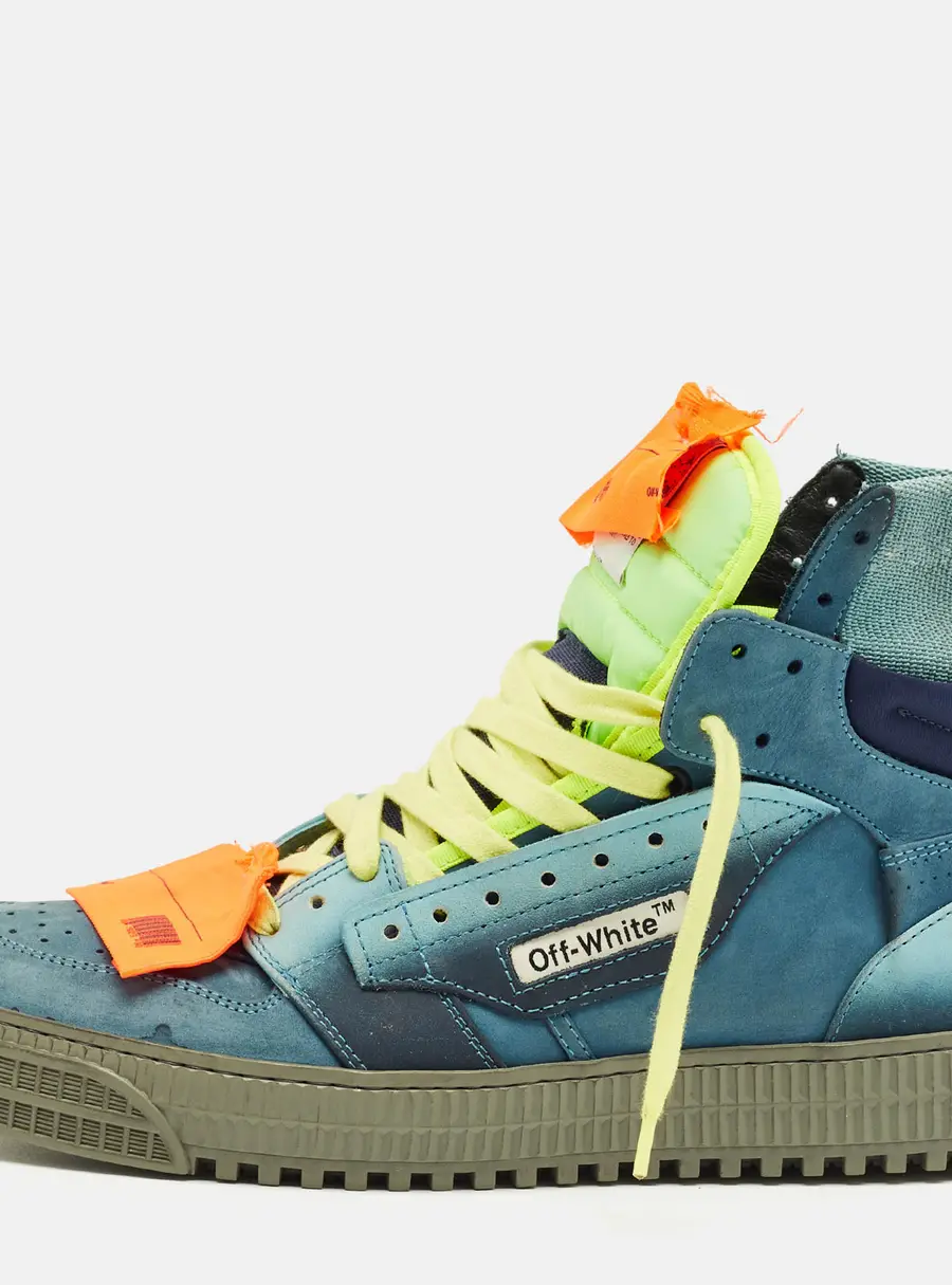 Off-White Multicolor Canvas and Nubuck Leather 3.0 Off Court High Top Sneakers Size 41