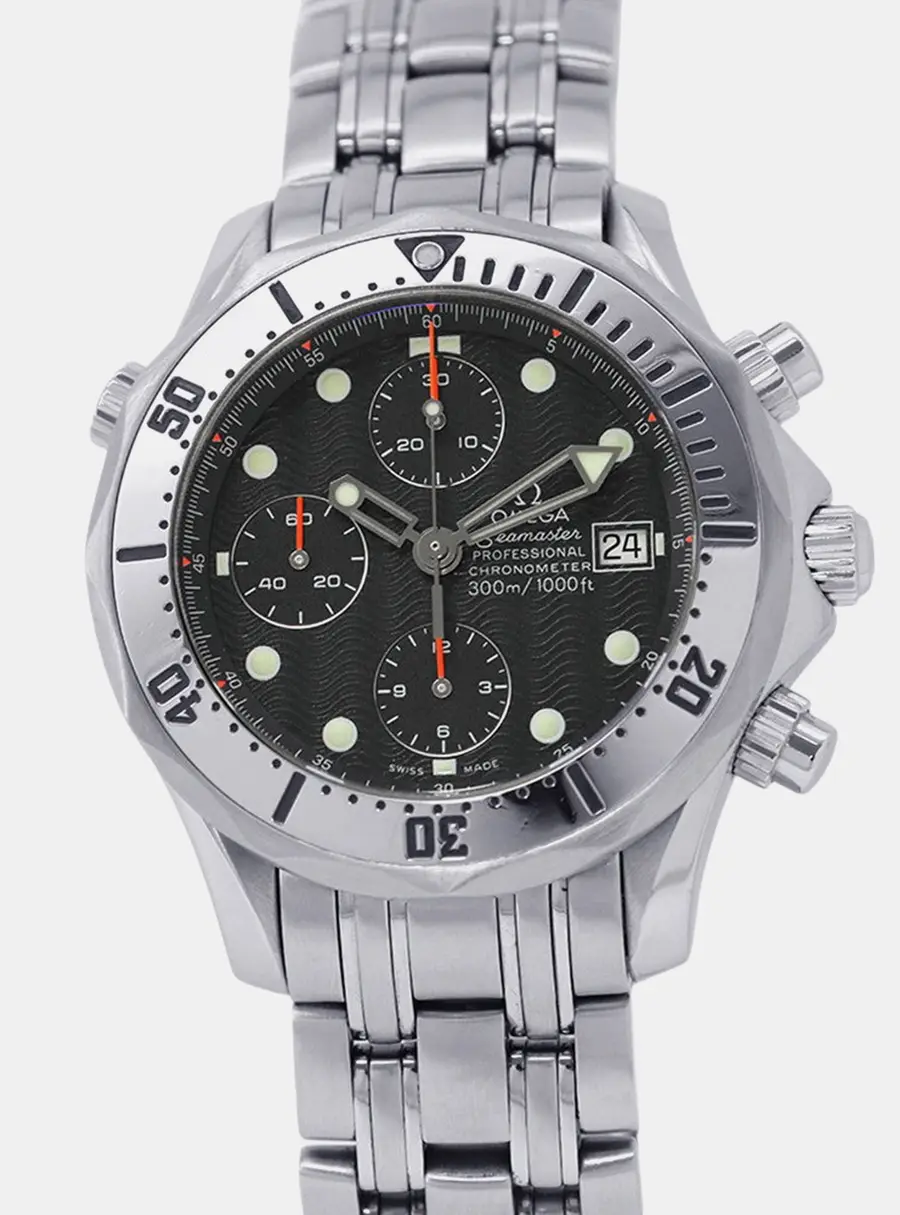 Omega Seamaster 300 Professional 2598.80.00 Automatic Chronograph Black Dial Stainless Steel Men's Wristwatch 42mm
