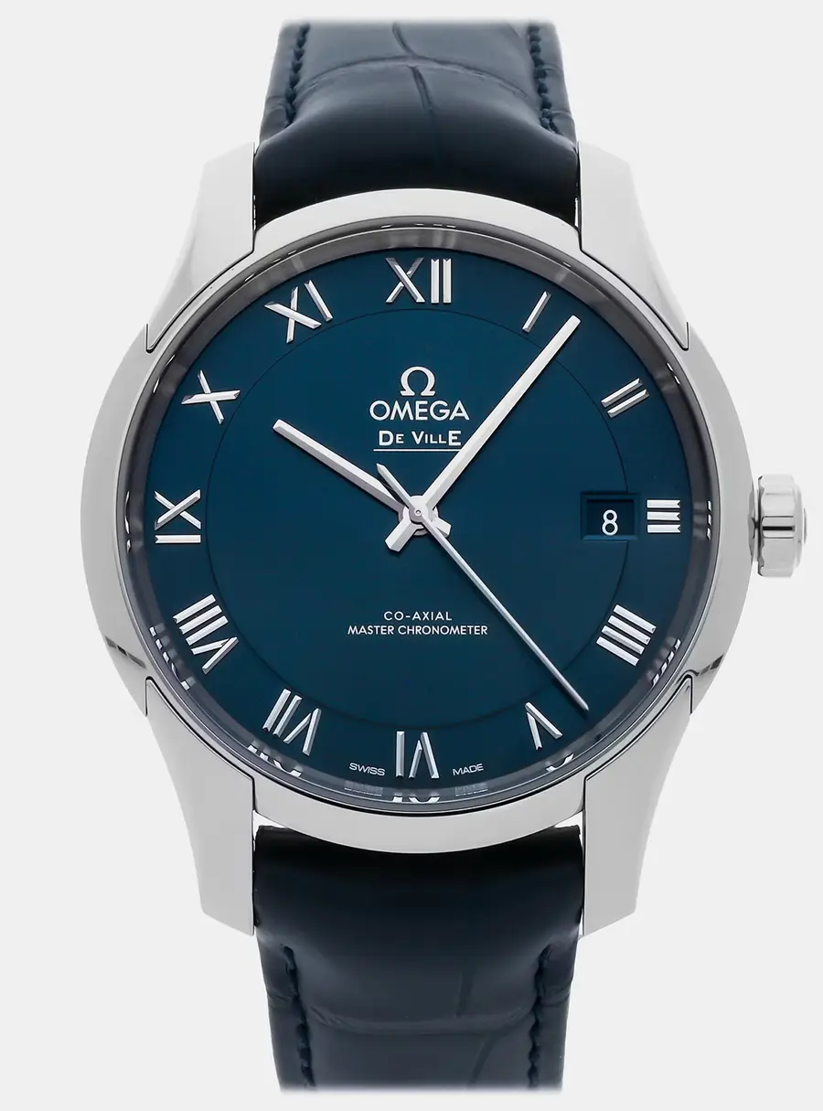 Omega De Ville Hour Vision 433.13.41.21.03.001 Blue Automatic Stainless Steel Men's Wristwatch 41mm