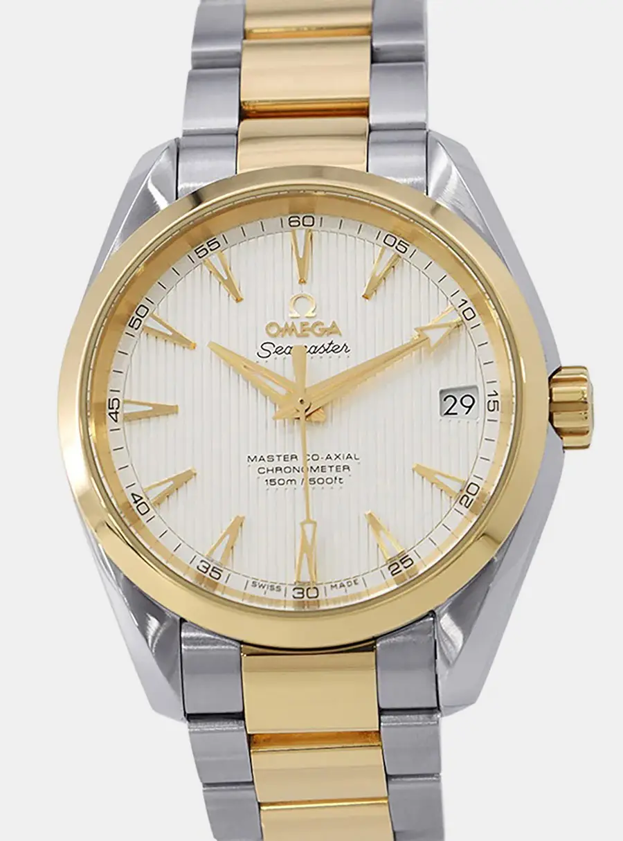 Omega Seamaster Aqua Terra 231.20.39.21.02.002 White Yellow Gold, Stainless Steel Automatic Men's Wristwatch 38.5mm