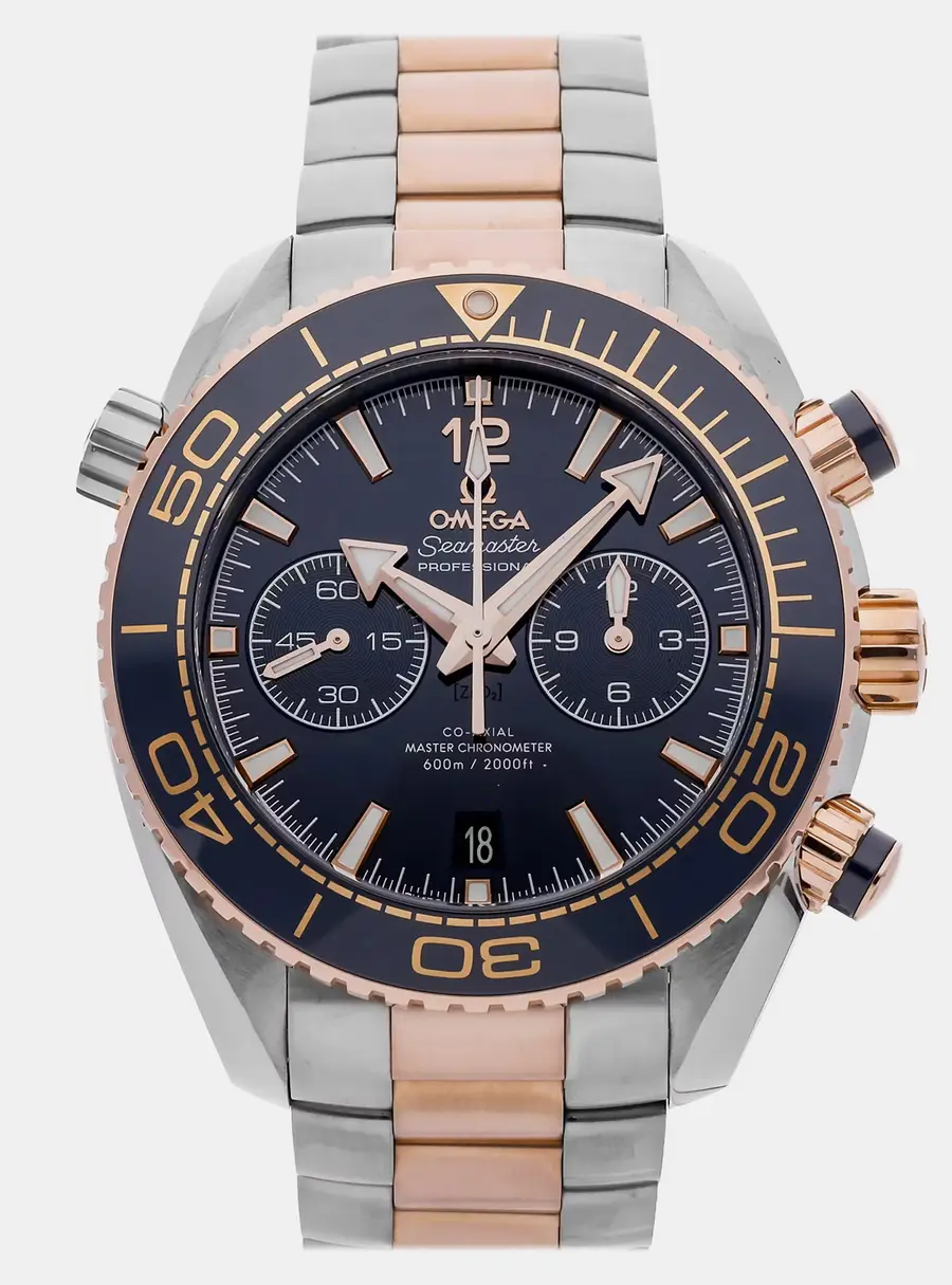 Omega Seamaster Planet Ocean 215.20.46.51.03.001 Blue 18K Rose Gold, Stainless Steel Automatic Men's Wristwatch 45mm
