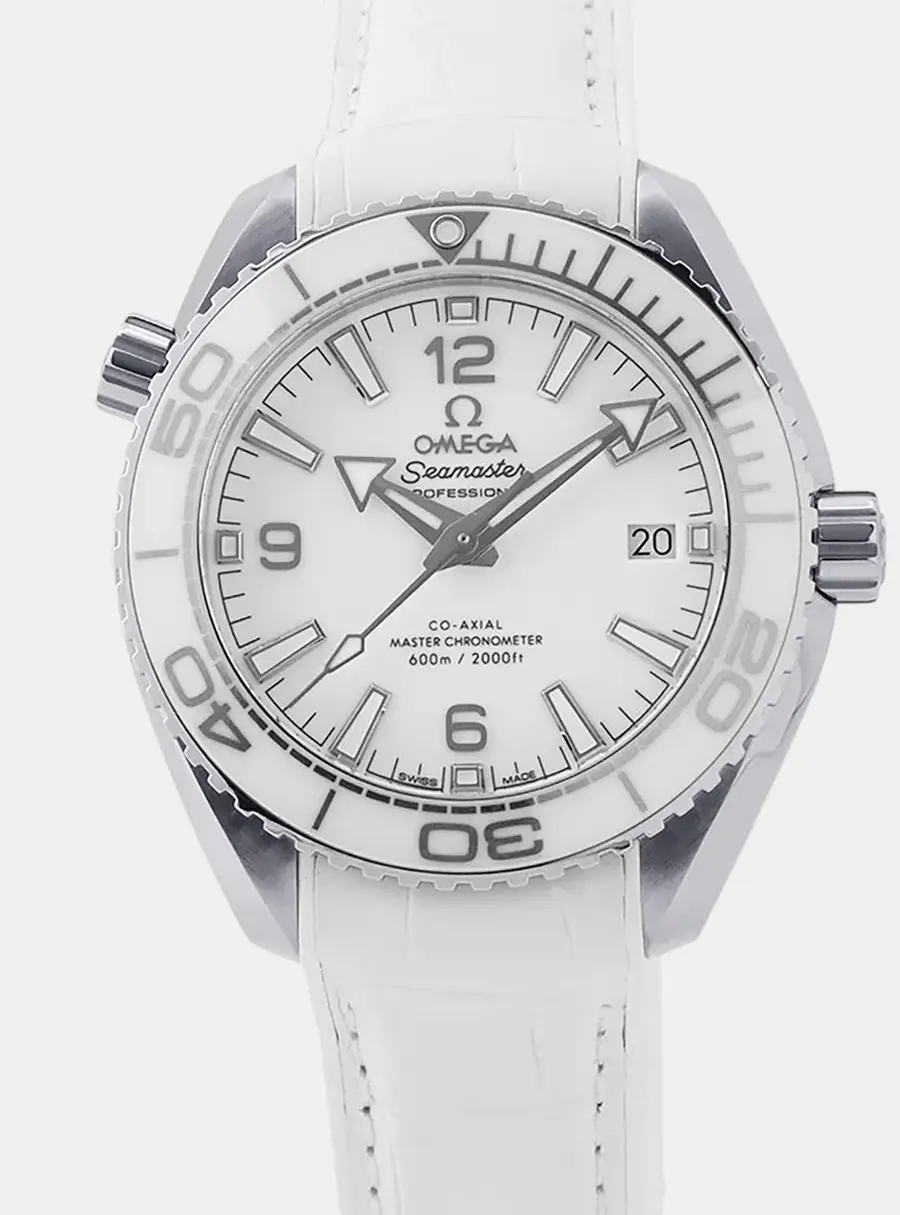 Omega Seamaster 600 Planet Ocean 215.33.40.20.04.001 White Stainless Steel Automatic Men's Wristwatch 39.5 mm