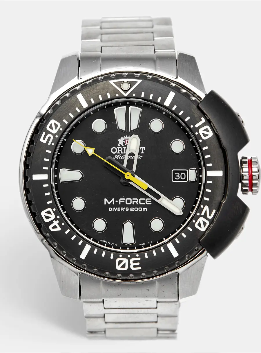 Orient M-Force RA-AC0L01B00B Black Dial Stainless Steel Men's Wristwatch 45 mm
