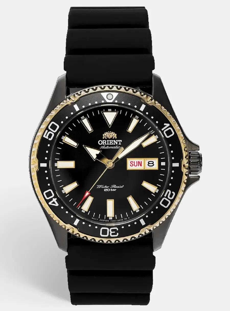 Orient Kamasu RA-AA0005B19B Black Dial Stainless Steel Silicone Men's Wristwatch 42 mm