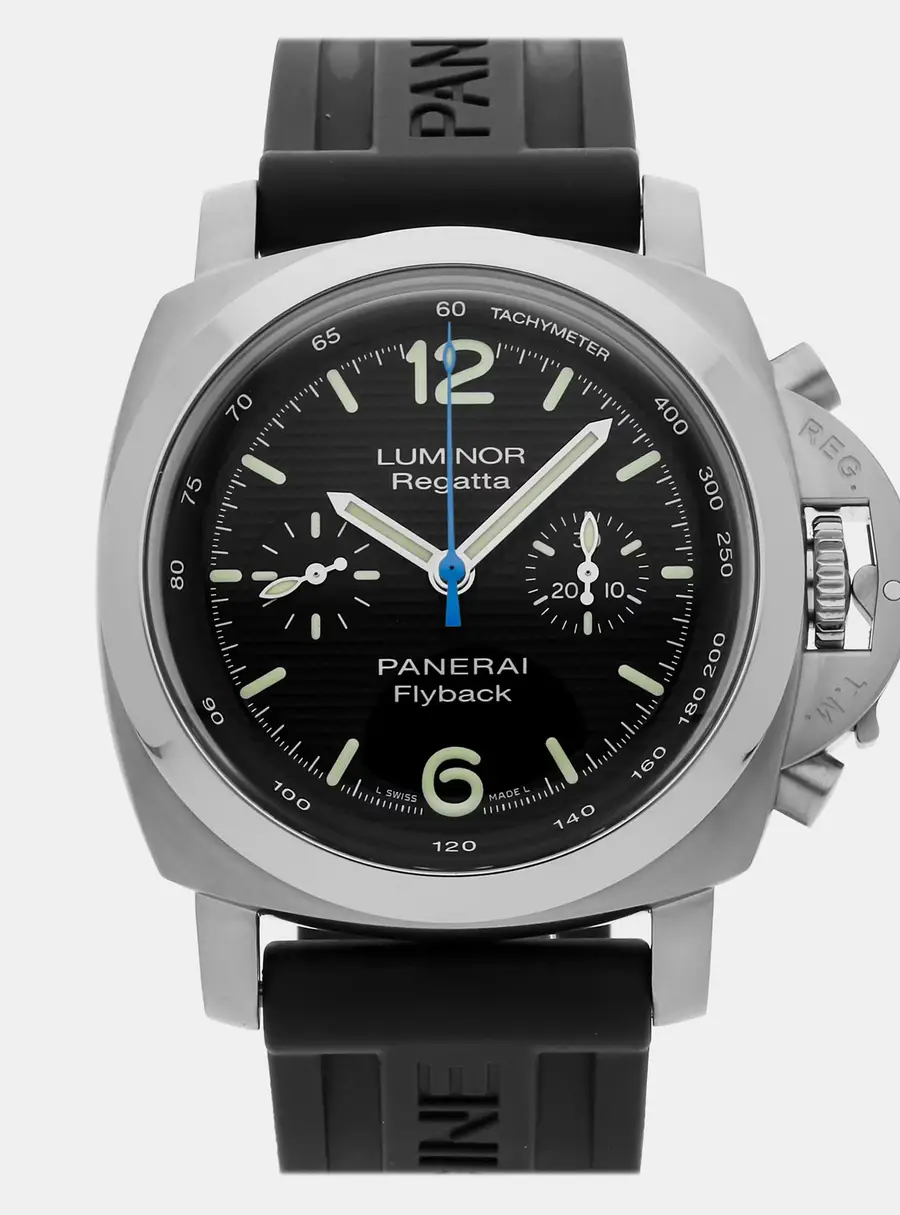 Panerai Luminor 1950 Flyback Regatta PAM 253 Automatic Chronograph Black Dial Stainless Steel Men's Wristwatch 44mm