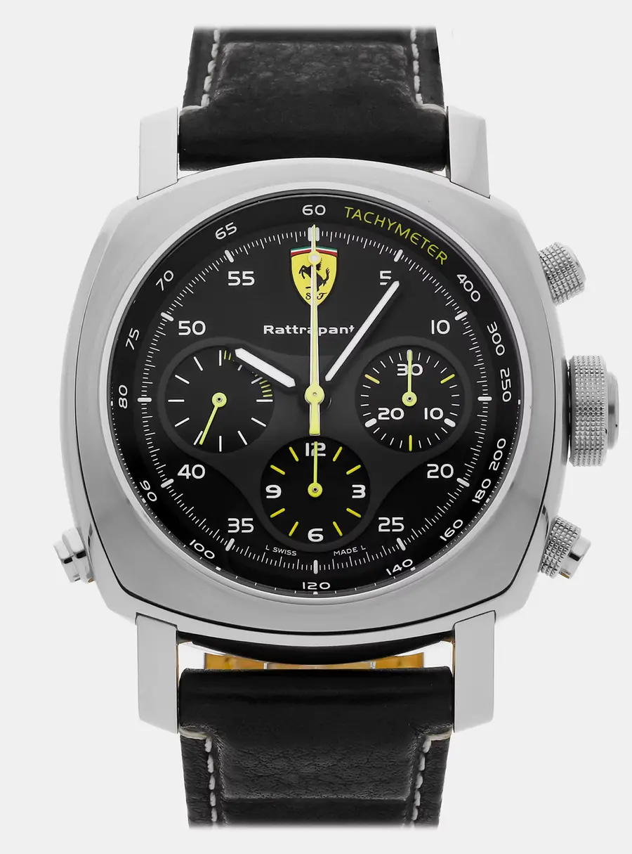 Panerai Ferrari Scuderia Rattrapante FER00010 Automatic Chronograph Black Dial Stainless Steel Men's Wristwatch 45mm