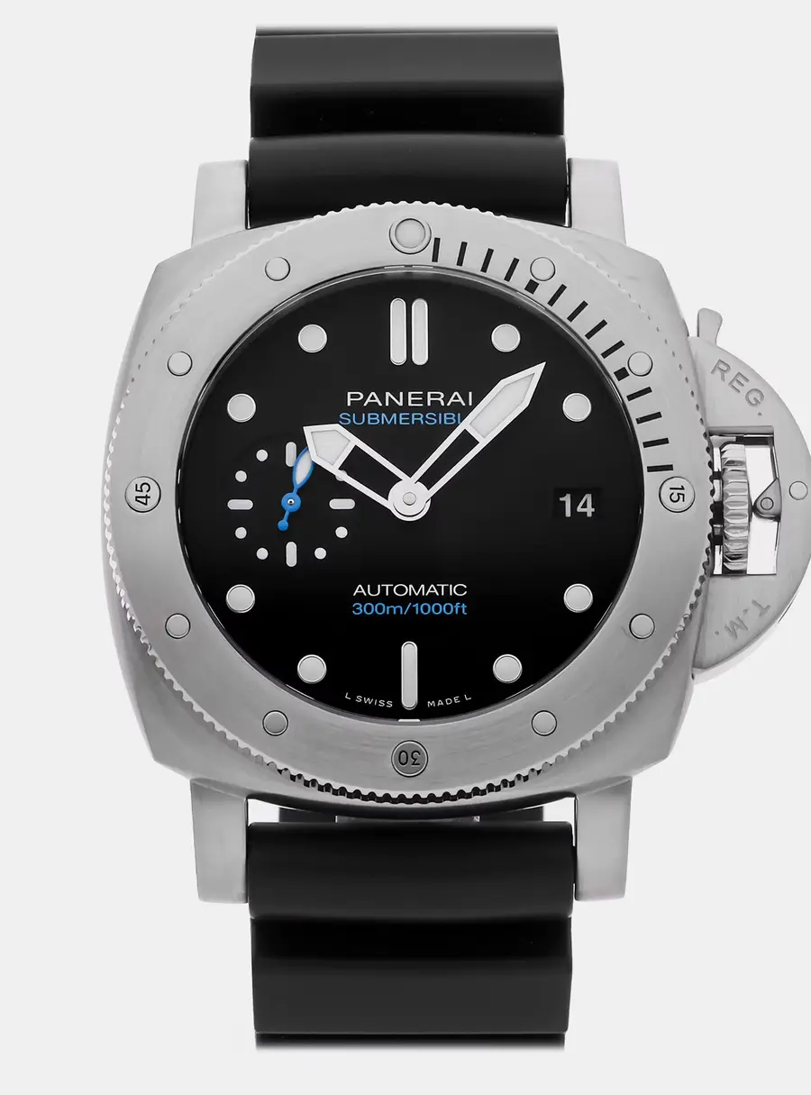 Panerai Luminor Submersible PAM 973 Black Stainless Steel Automatic Men's Wristwatch 42mm