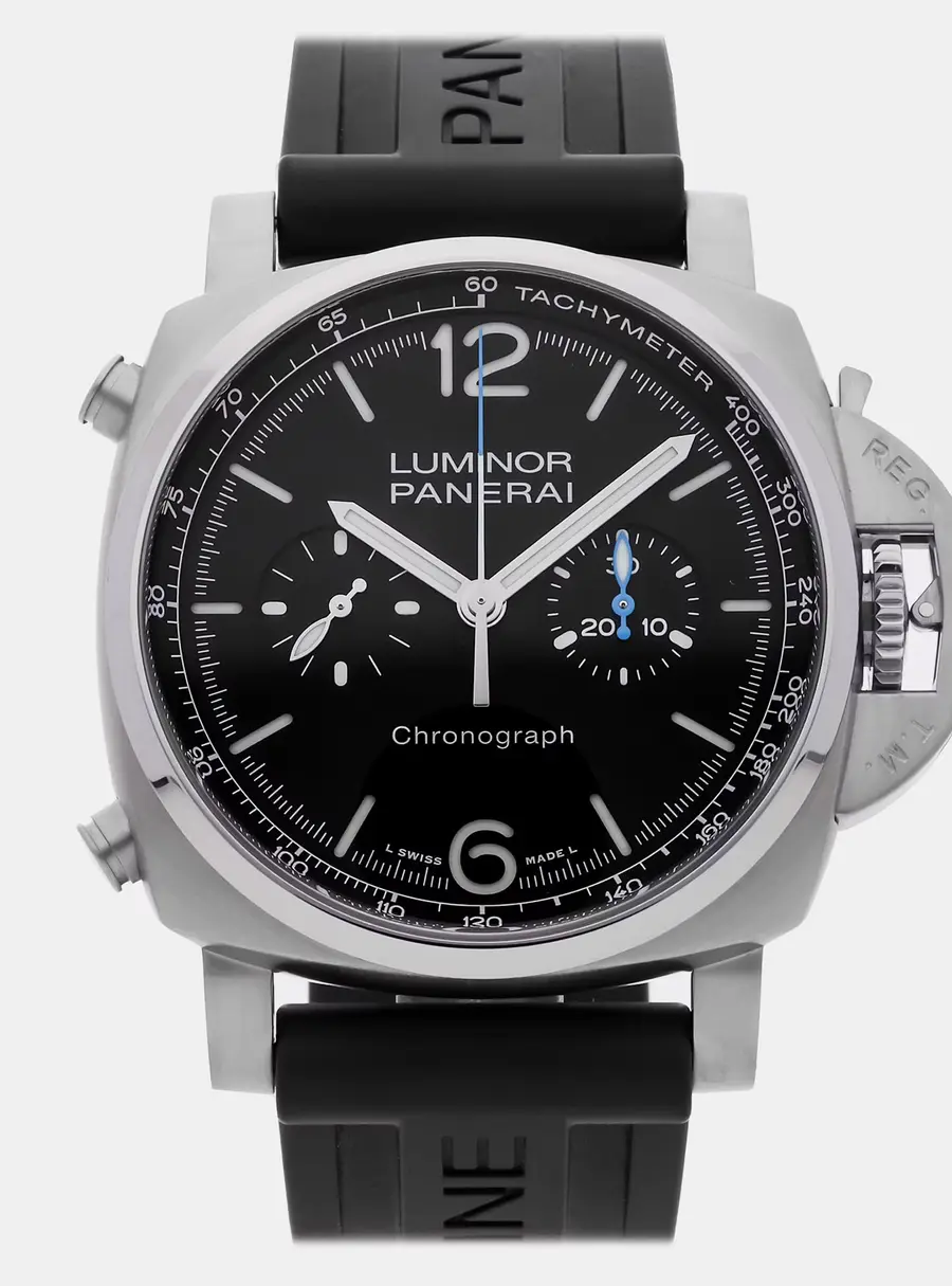 Panerai Luminor Chronograph PAM 1109 Black Stainless Steel Automatic Men's Wristwatch 44 mm