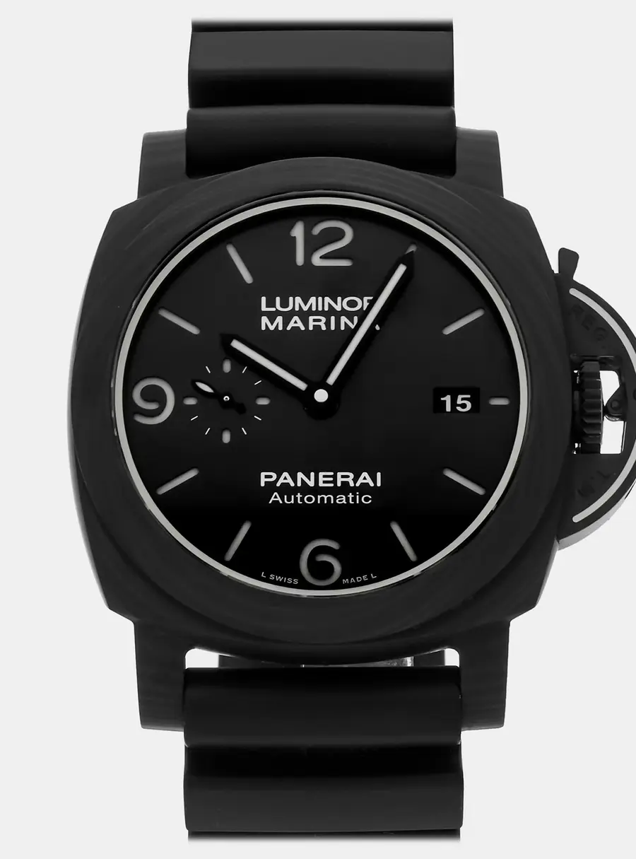 Panerai Luminor Marina PAM01118 Black Carbon Automatic Men's Wristwatch 44mm