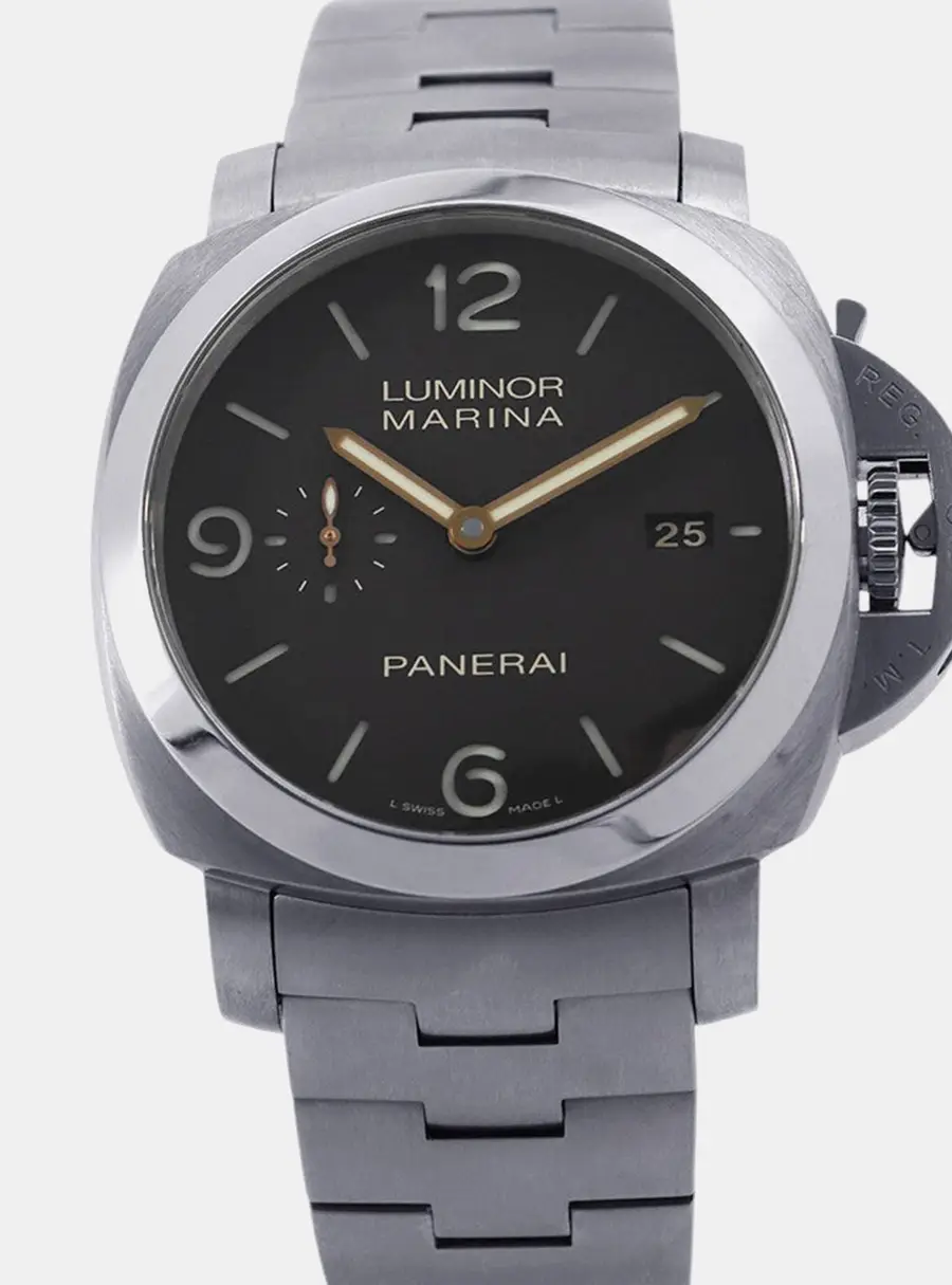 Panerai Luminor Marina 1950 PAM00352 Brown Dial Titanium Wristwatch 44mm