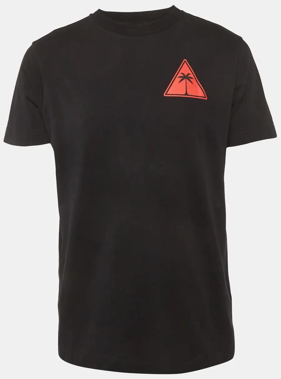 Palm Angels Black Printed Jersey Crewneck T-Shirt M
