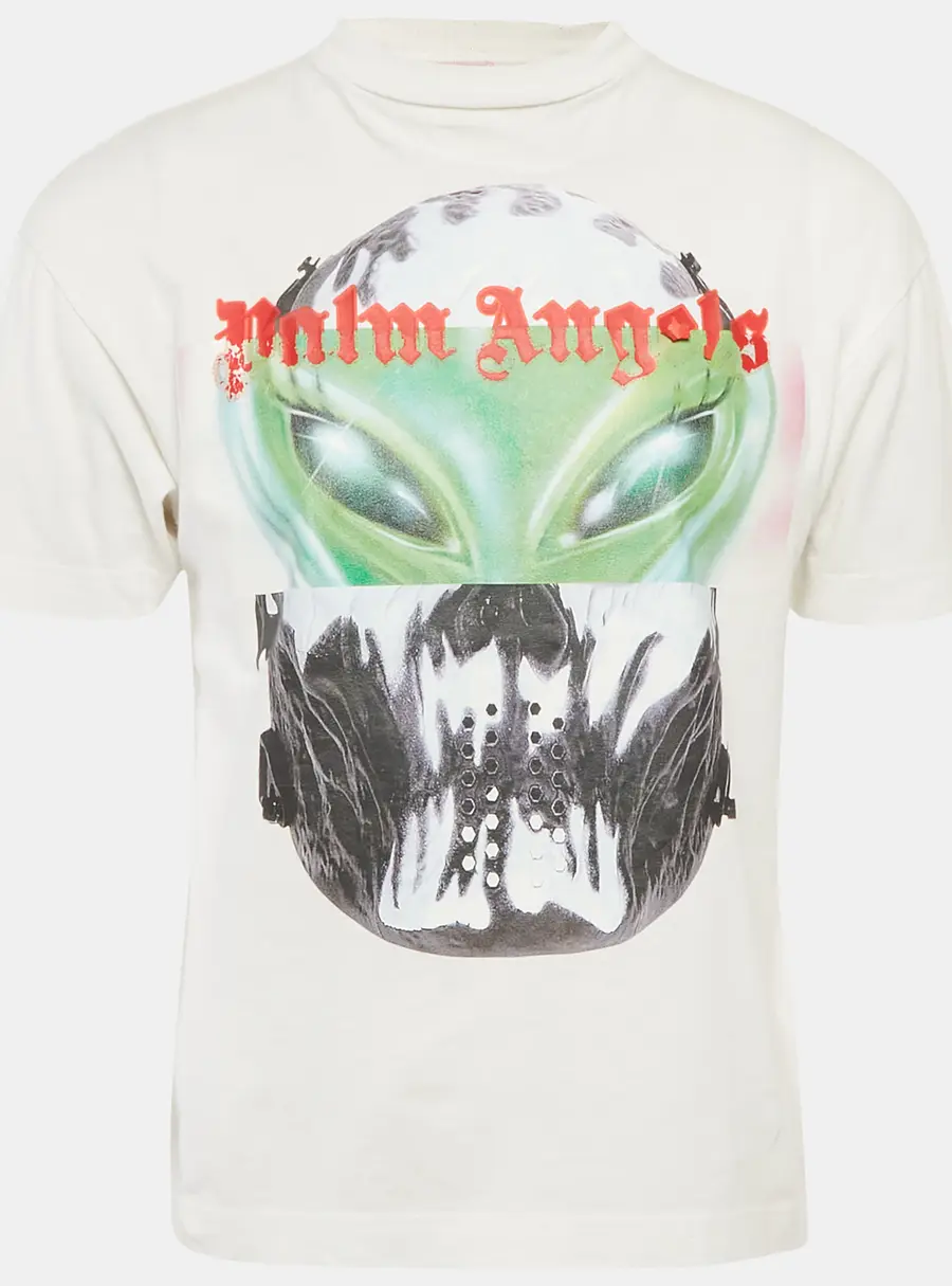 Palm Angels White Back Printed Jersey T-Shirt XS