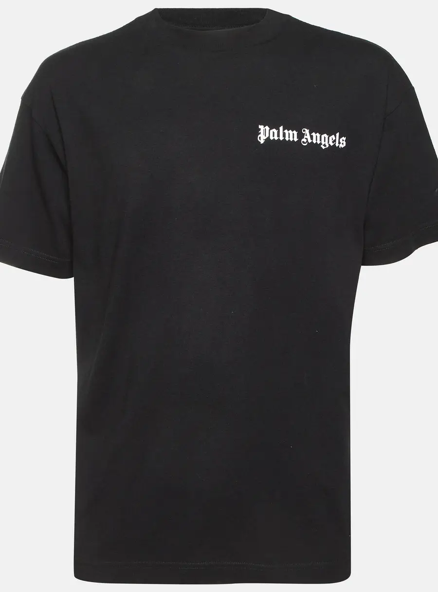 Palm Angels Black Logo Graphic Jersey Crew Neck T-Shirt XL